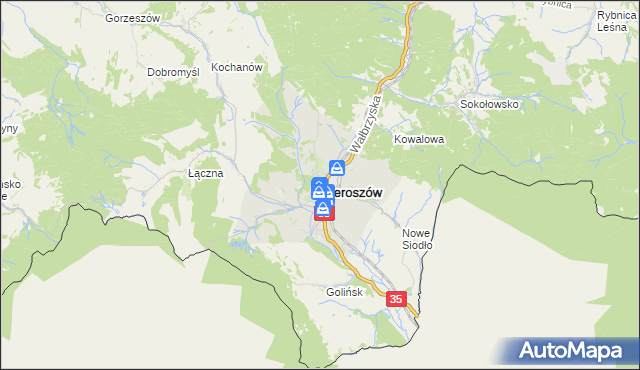 mapa Mieroszów, Mieroszów na mapie Targeo