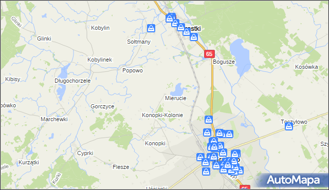 mapa Mierucie, Mierucie na mapie Targeo