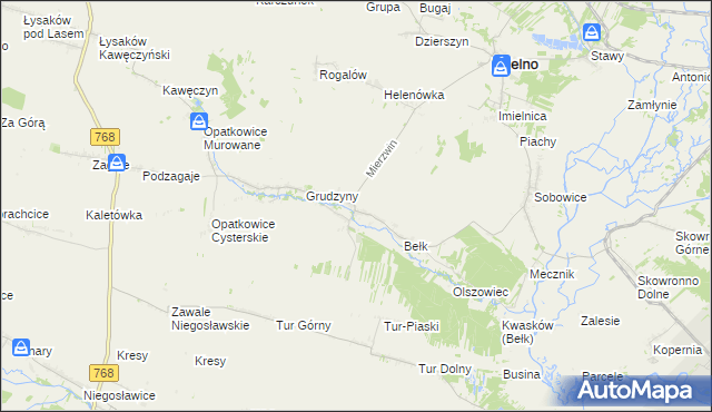 mapa Mierzwin gmina Imielno, Mierzwin gmina Imielno na mapie Targeo