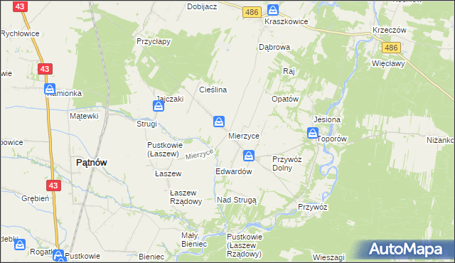 mapa Mierzyce, Mierzyce na mapie Targeo