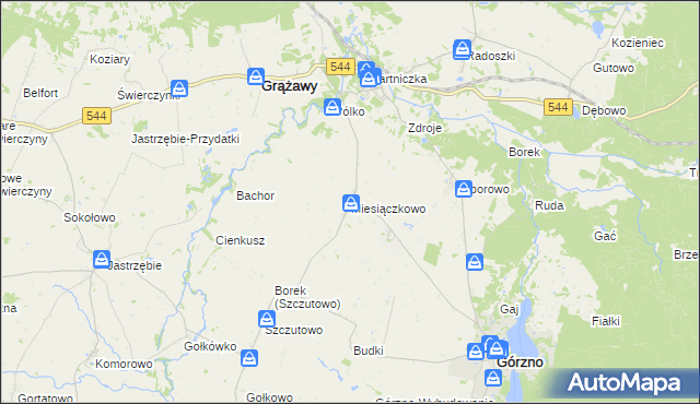 mapa Miesiączkowo, Miesiączkowo na mapie Targeo