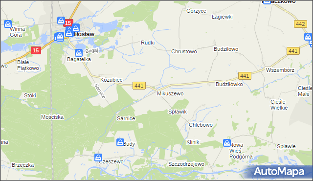 mapa Mikuszewo, Mikuszewo na mapie Targeo