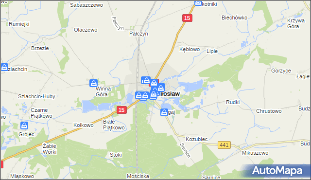 mapa Miłosław powiat wrzesiński, Miłosław powiat wrzesiński na mapie Targeo