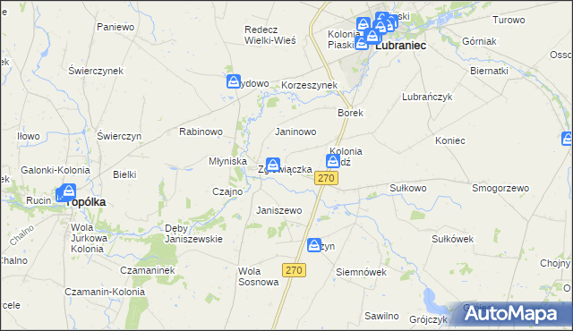 mapa Milżynek, Milżynek na mapie Targeo