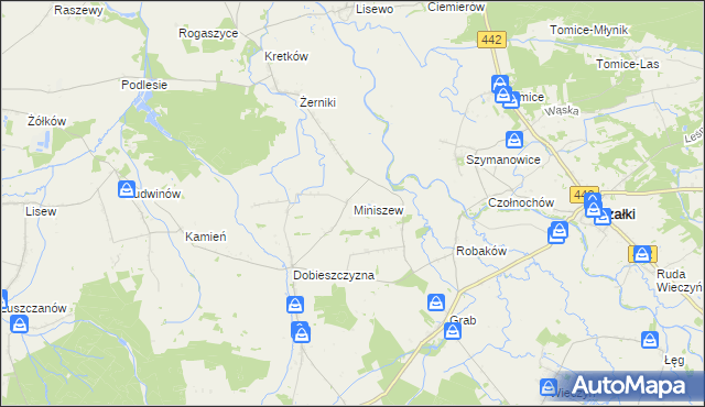 mapa Miniszew, Miniszew na mapie Targeo