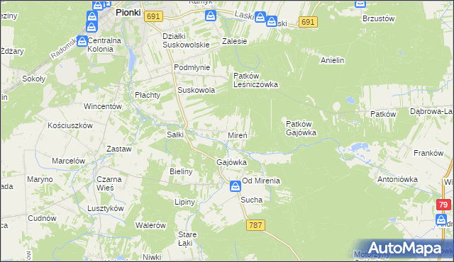 mapa Mireń, Mireń na mapie Targeo