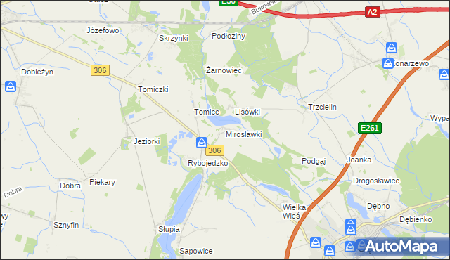 mapa Mirosławki, Mirosławki na mapie Targeo
