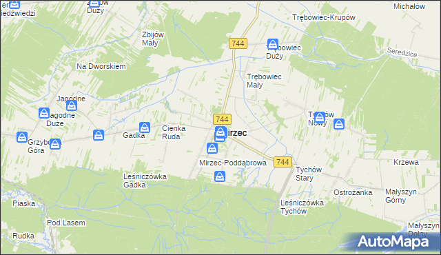 mapa Mirzec, Mirzec na mapie Targeo