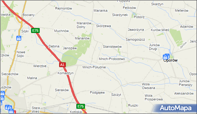 mapa Mnich-Probostwo, Mnich-Probostwo na mapie Targeo