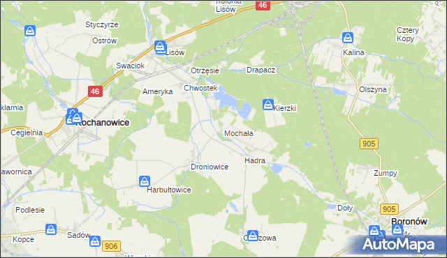 mapa Mochała, Mochała na mapie Targeo