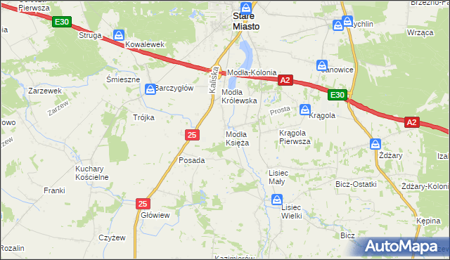 mapa Modła Księża, Modła Księża na mapie Targeo