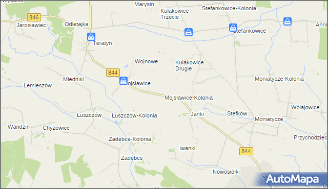 mapa Mojsławice-Kolonia, Mojsławice-Kolonia na mapie Targeo