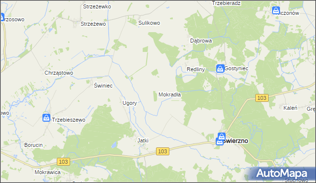 mapa Mokradła, Mokradła na mapie Targeo