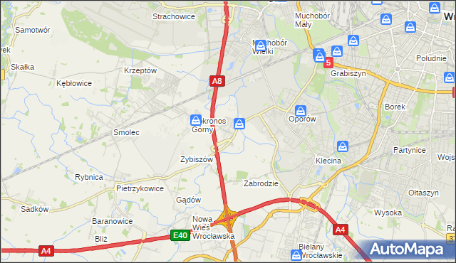mapa Mokronos Dolny, Mokronos Dolny na mapie Targeo