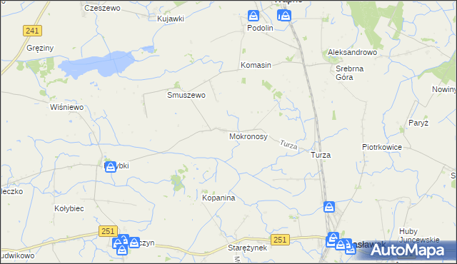 mapa Mokronosy, Mokronosy na mapie Targeo