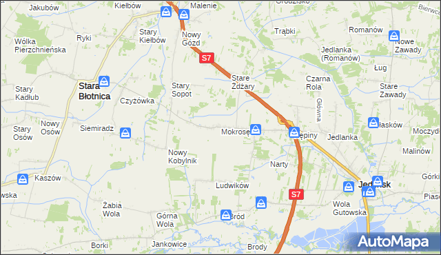 mapa Mokrosęk, Mokrosęk na mapie Targeo