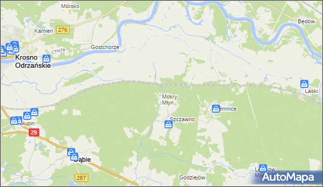 mapa Mokry Młyn, Mokry Młyn na mapie Targeo