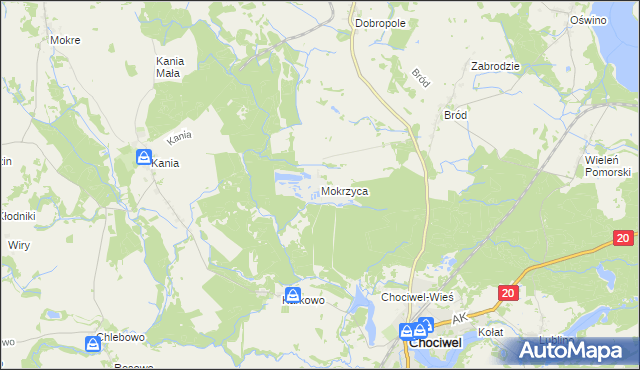 mapa Mokrzyca, Mokrzyca na mapie Targeo