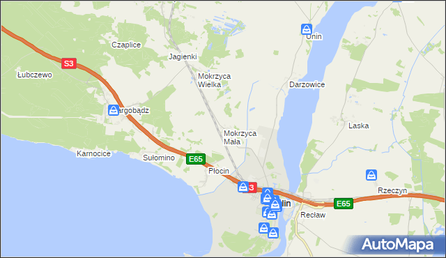 mapa Mokrzyca Mała, Mokrzyca Mała na mapie Targeo