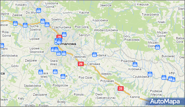 mapa Mordarka, Mordarka na mapie Targeo