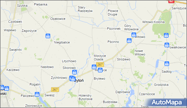 mapa Morzyce Osada, Morzyce Osada na mapie Targeo