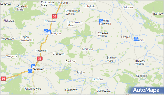 mapa Morzyna, Morzyna na mapie Targeo