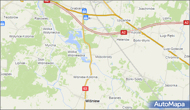 mapa Mościbrody, Mościbrody na mapie Targeo