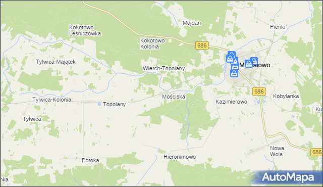 mapa Mościska gmina Michałowo, Mościska gmina Michałowo na mapie Targeo