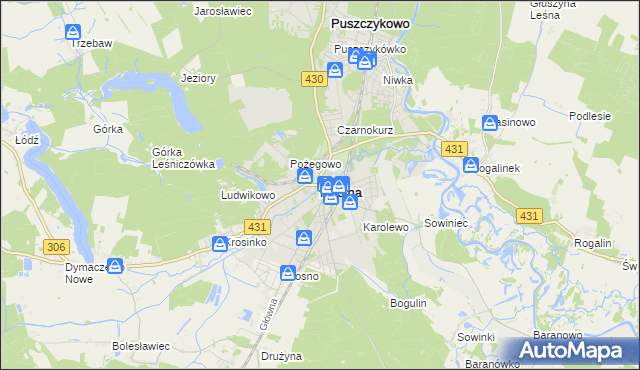 mapa Mosina powiat poznański, Mosina powiat poznański na mapie Targeo