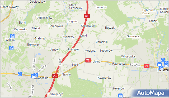 mapa Moskwa gmina Nowosolna, Moskwa gmina Nowosolna na mapie Targeo