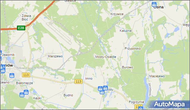 mapa Mosty-Osiedle, Mosty-Osiedle na mapie Targeo
