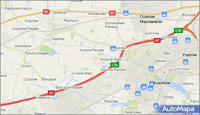 mapa Moszna-Wieś, Moszna-Wieś na mapie Targeo