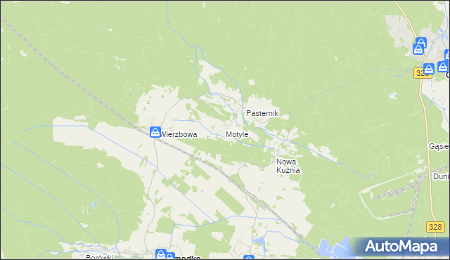 mapa Motyle, Motyle na mapie Targeo