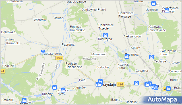mapa Mrówczak, Mrówczak na mapie Targeo