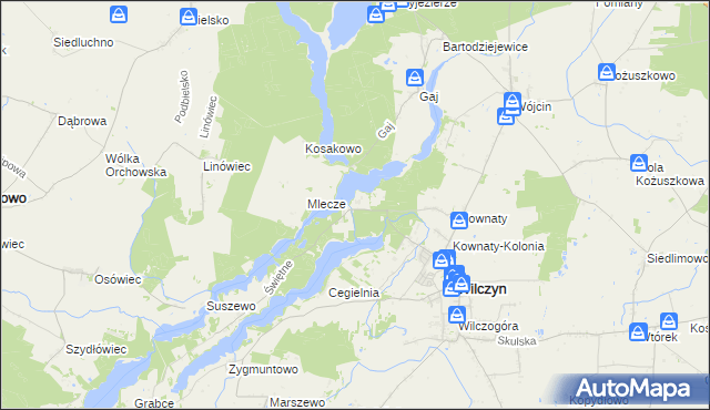 mapa Mrówki gmina Wilczyn, Mrówki gmina Wilczyn na mapie Targeo