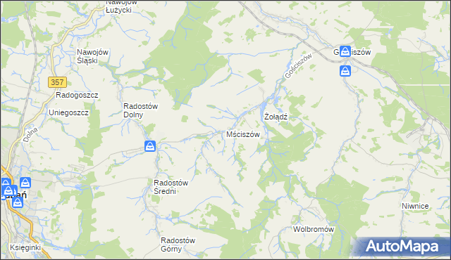 mapa Mściszów, Mściszów na mapie Targeo