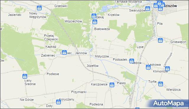 mapa Mstyczów, Mstyczów na mapie Targeo