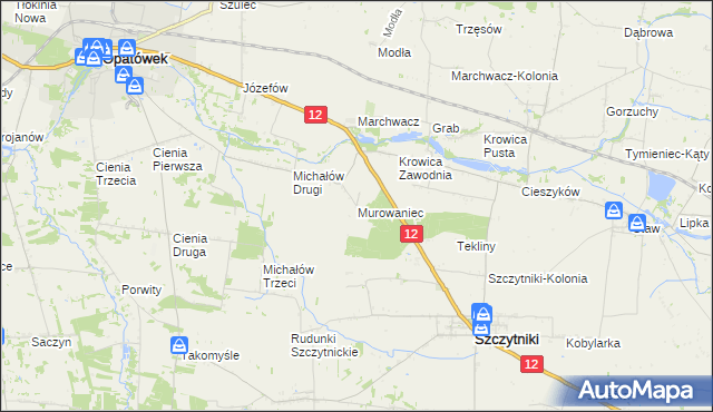 mapa Murowaniec gmina Szczytniki, Murowaniec gmina Szczytniki na mapie Targeo