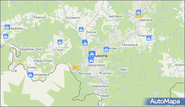 mapa Muszyna, Muszyna na mapie Targeo