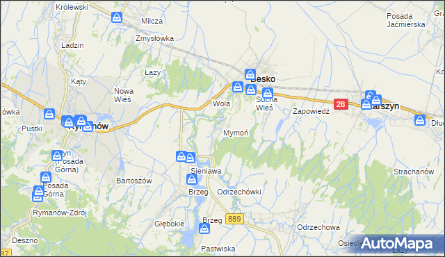 mapa Mymoń, Mymoń na mapie Targeo