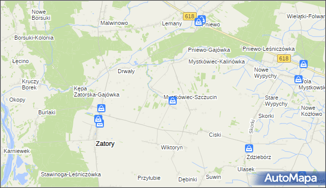 mapa Mystkówiec-Szczucin, Mystkówiec-Szczucin na mapie Targeo