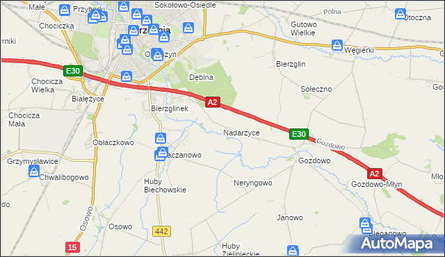 mapa Nadarzyce gmina Września, Nadarzyce gmina Września na mapie Targeo