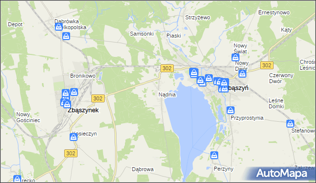 mapa Nądnia, Nądnia na mapie Targeo