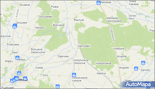 mapa Namysłaki, Namysłaki na mapie Targeo