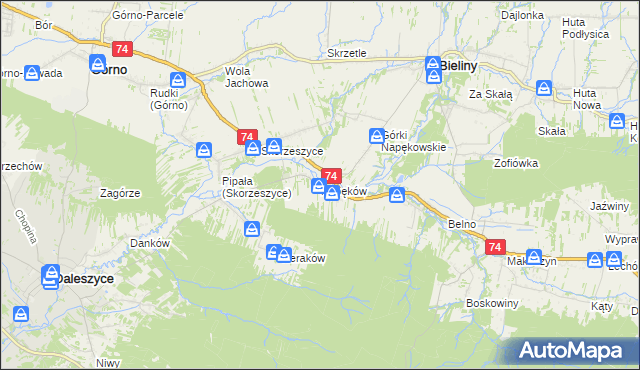 mapa Napęków, Napęków na mapie Targeo