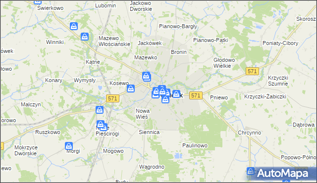 mapa Nasielsk, Nasielsk na mapie Targeo