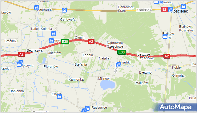 mapa Natalia, Natalia na mapie Targeo