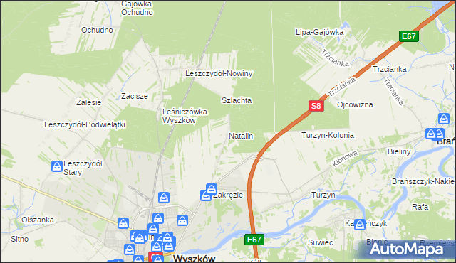 mapa Natalin gmina Wyszków, Natalin gmina Wyszków na mapie Targeo