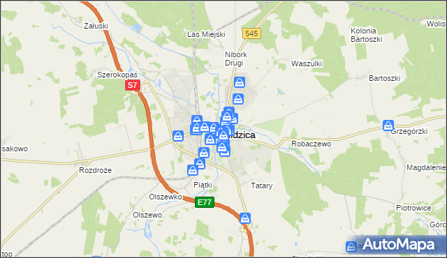 mapa Nidzica, Nidzica na mapie Targeo