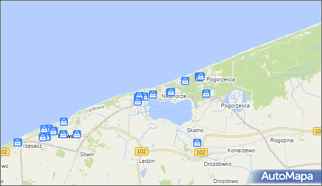 mapa Niechorze, Niechorze na mapie Targeo